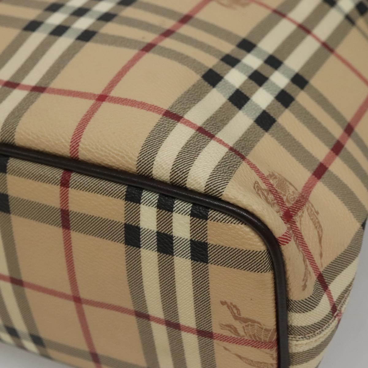 BURBERRY Nova Check Tote Bag PVC Beige Auth EC994