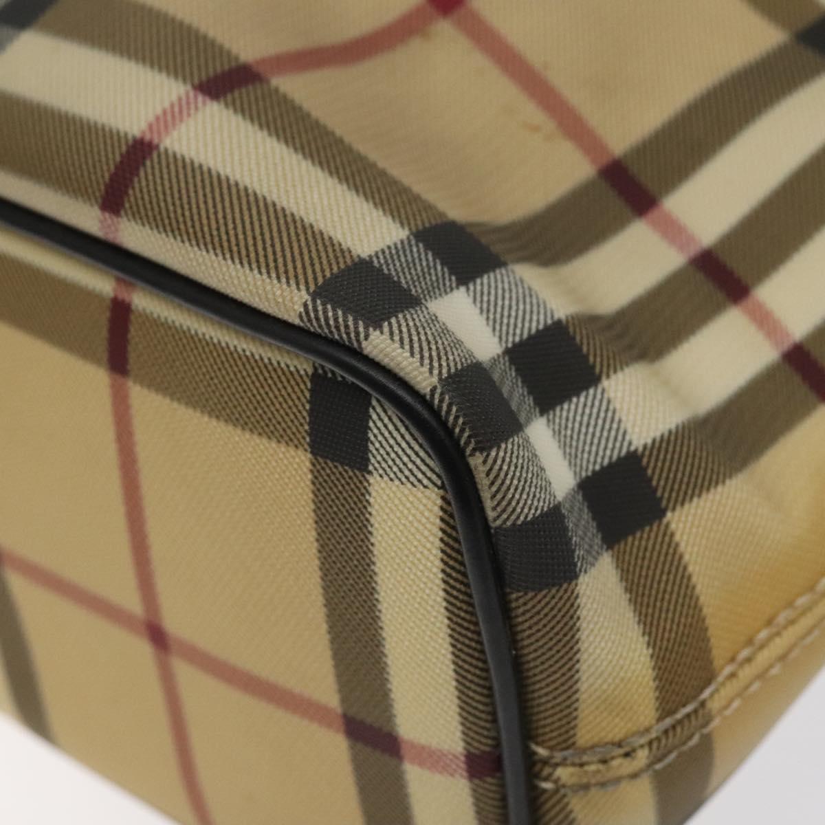 BURBERRY Nova Check Tote Bag PVC Beige Auth EC998