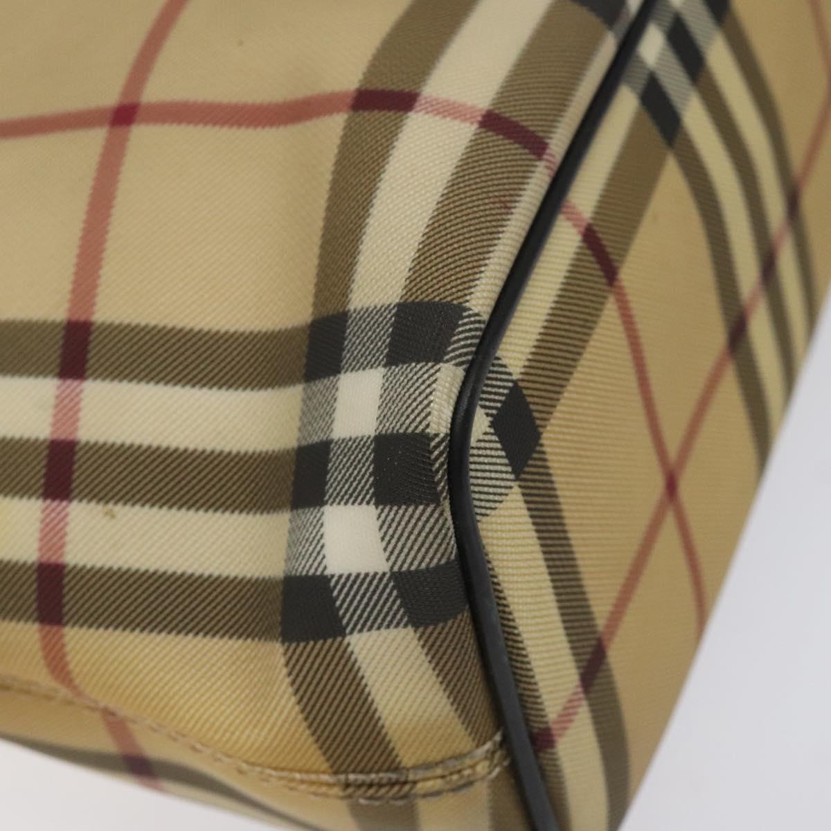 BURBERRY Nova Check Tote Bag PVC Beige Auth EC998