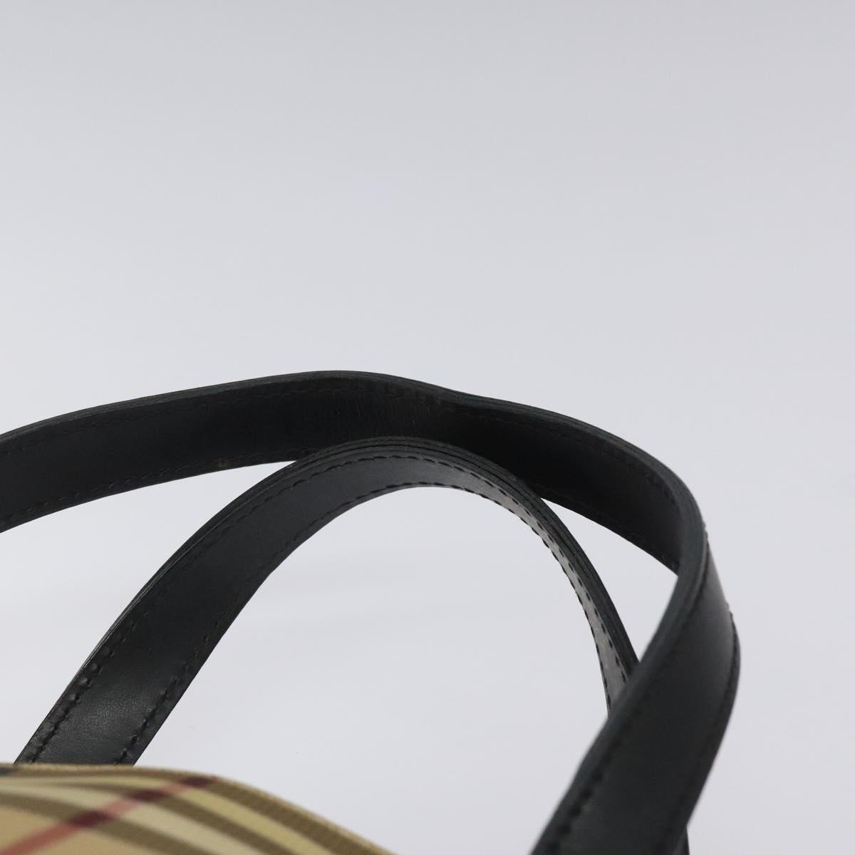 BURBERRY Nova Check Tote Bag PVC Beige Auth EC998