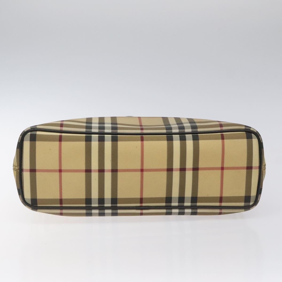 BURBERRY Nova Check Tote Bag PVC Beige Auth EC998