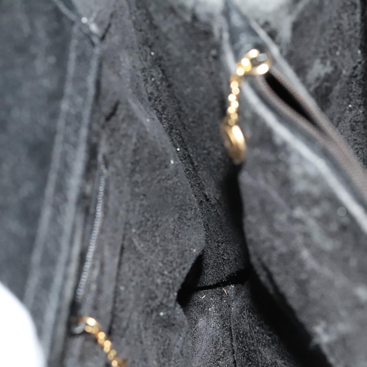 GUCCI Bamboo Hand Bag Leather Black Gold 002 1095 0260 Auth ep10000