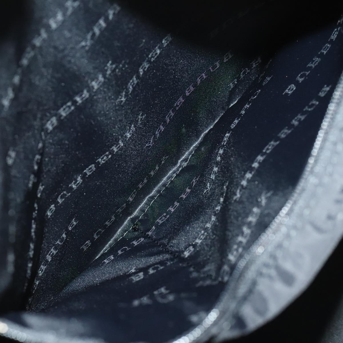 BURBERRY Nova Check Boston Bag Canvas Beige Silver Auth ep10002