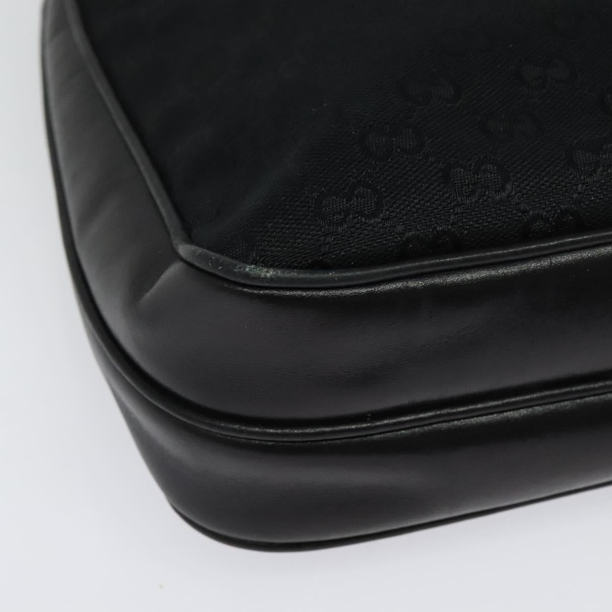 GUCCI GG Canvas Shoulder Bag Black Gold Auth ep10003