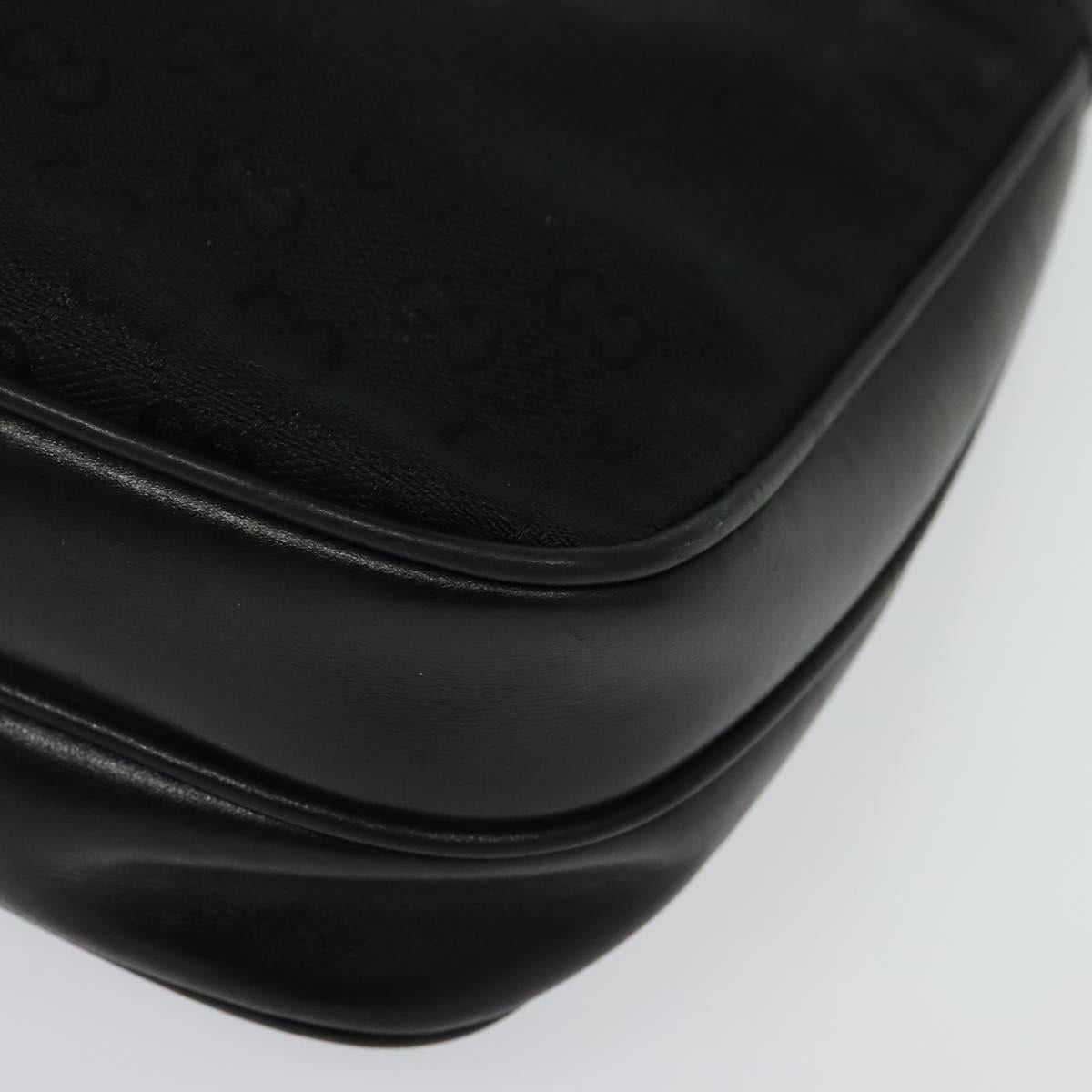 GUCCI GG Canvas Shoulder Bag Black Gold Auth ep10003