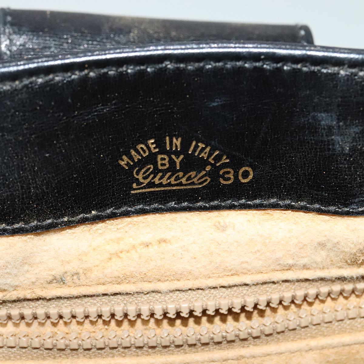 GUCCI GG Canvas Shoulder Bag Black Gold Auth ep10003