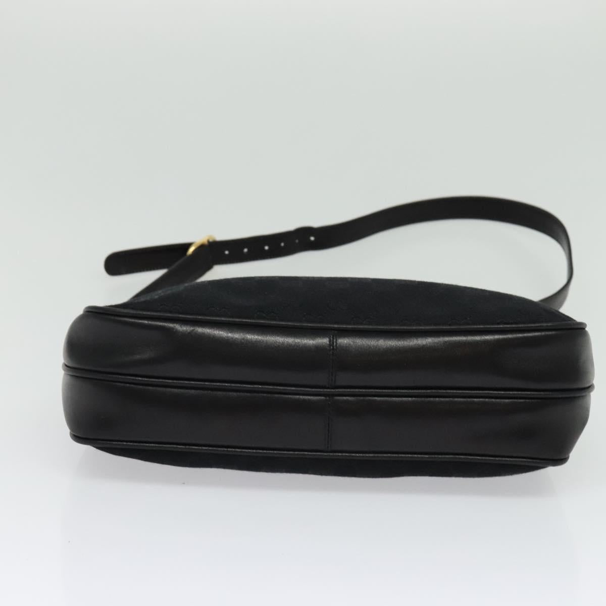 GUCCI GG Canvas Shoulder Bag Black Gold Auth ep10003
