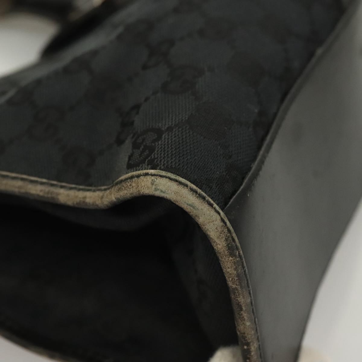 GUCCI GG Canvas Jackie Hand Bag Black Silver 002 1066 2123 Auth ep10022