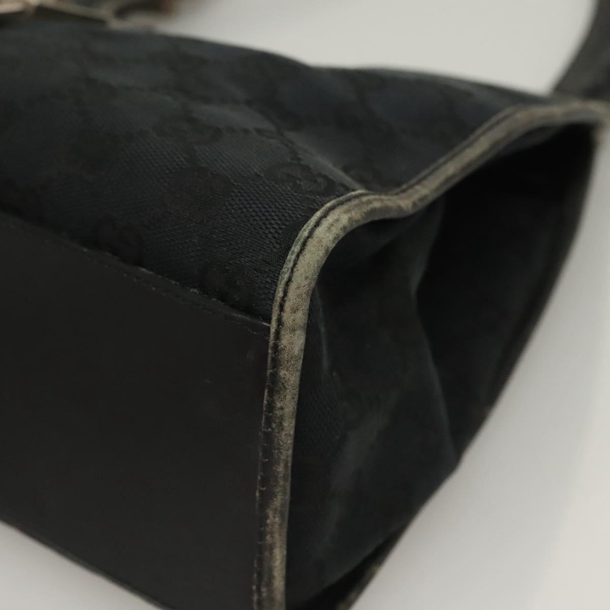 GUCCI GG Canvas Jackie Hand Bag Black Silver 002 1066 2123 Auth ep10022