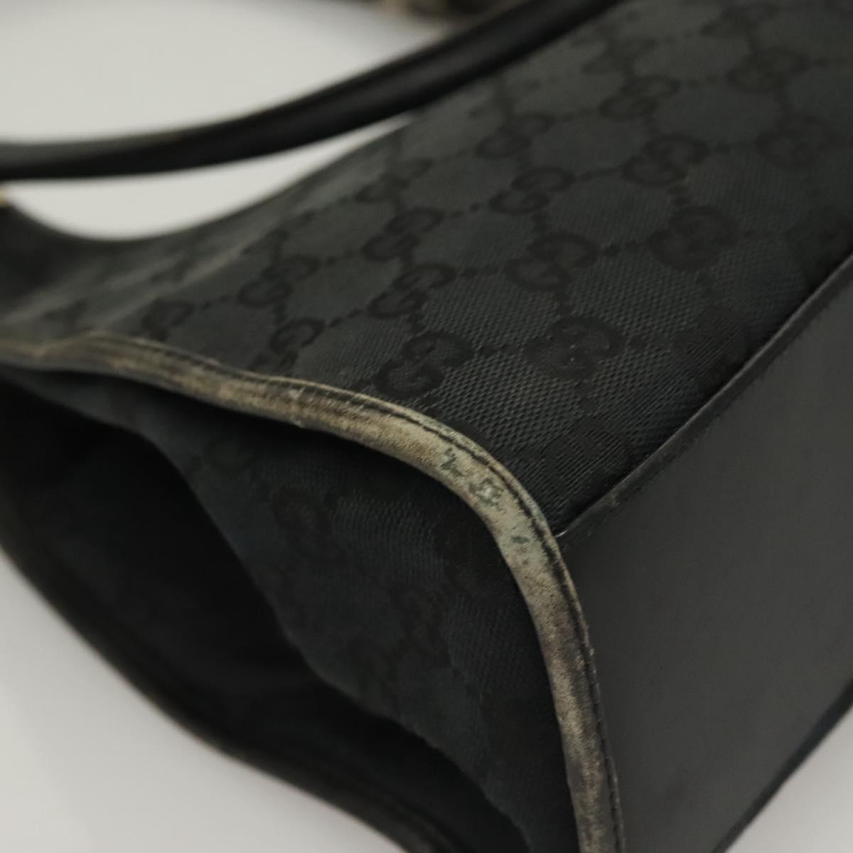 GUCCI GG Canvas Jackie Hand Bag Black Silver 002 1066 2123 Auth ep10022