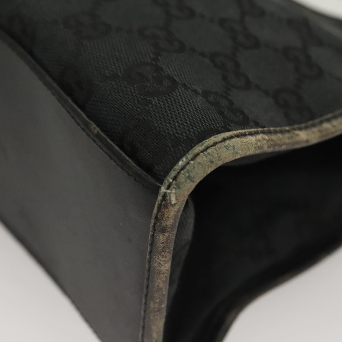 GUCCI GG Canvas Jackie Hand Bag Black Silver 002 1066 2123 Auth ep10022