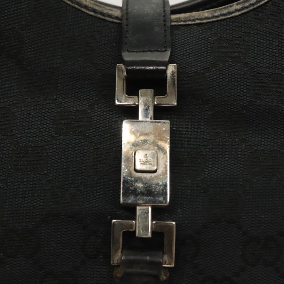 GUCCI GG Canvas Jackie Hand Bag Black Silver 002 1066 2123 Auth ep10022
