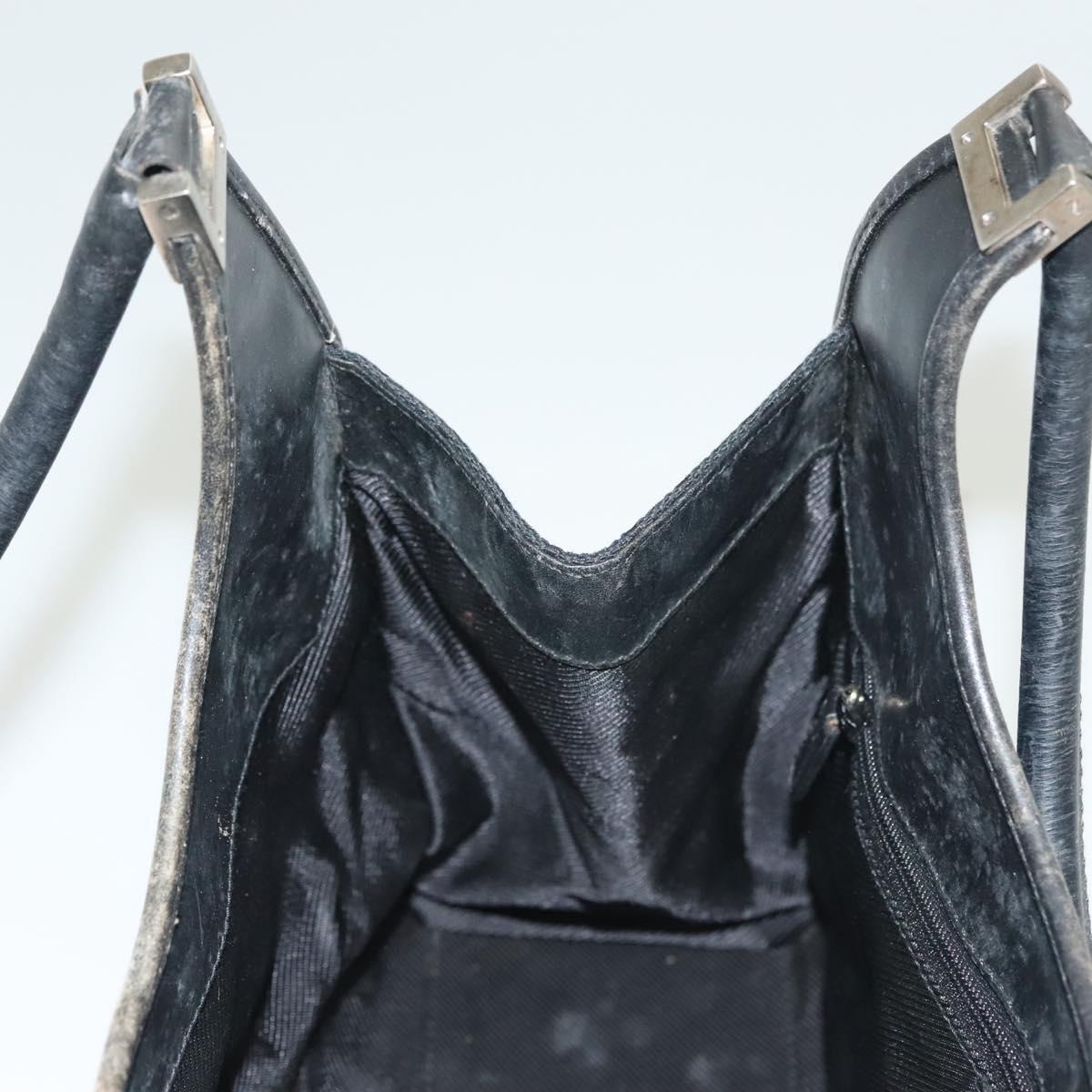 GUCCI GG Canvas Jackie Hand Bag Black Silver 002 1066 2123 Auth ep10022
