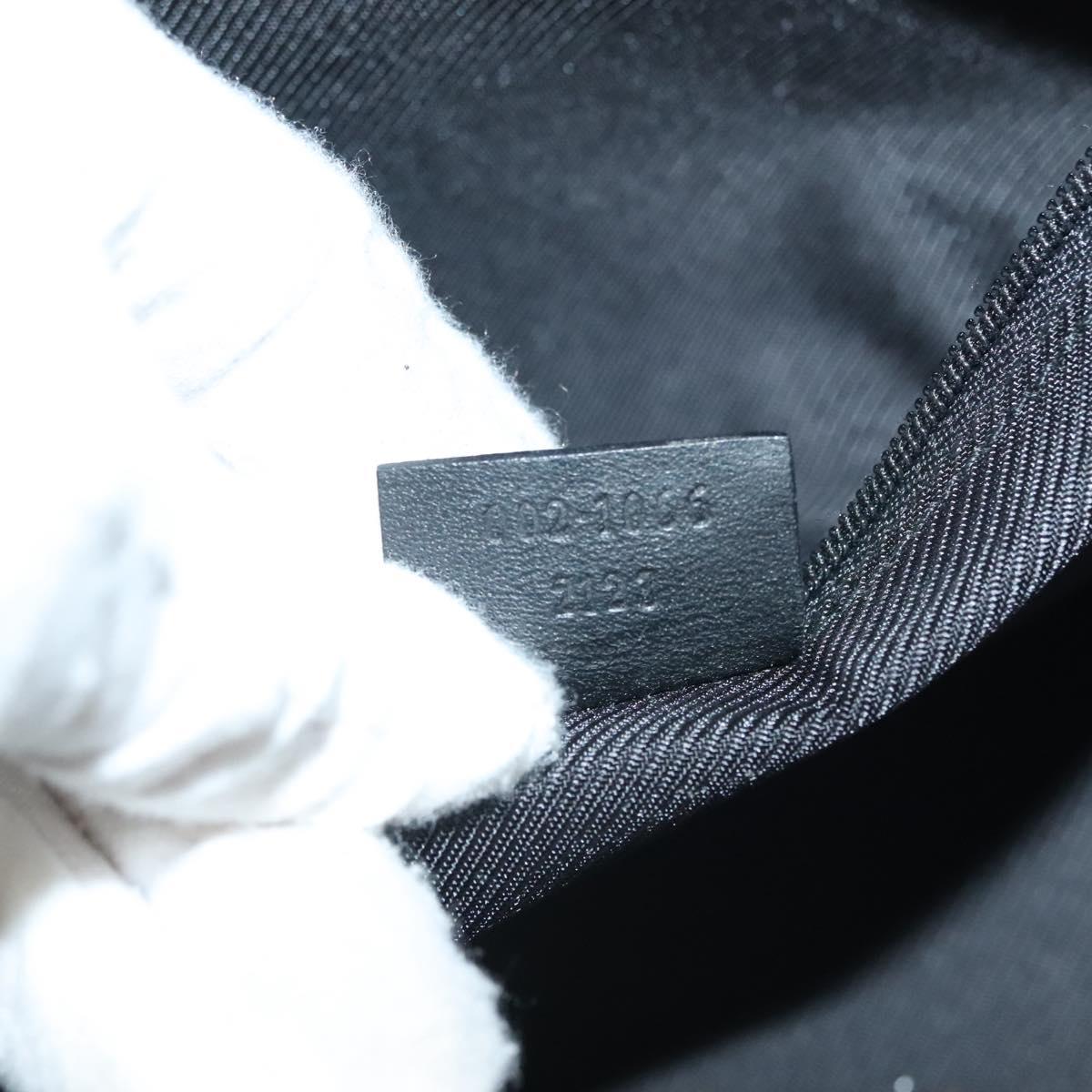 GUCCI GG Canvas Jackie Hand Bag Black Silver 002 1066 2123 Auth ep10022