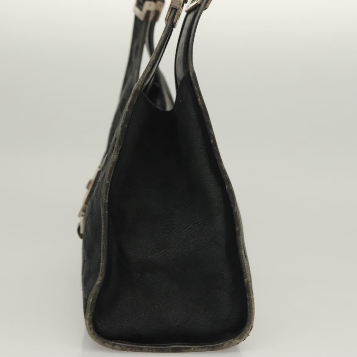 GUCCI GG Canvas Jackie Hand Bag Black Silver 002 1066 2123 Auth ep10022