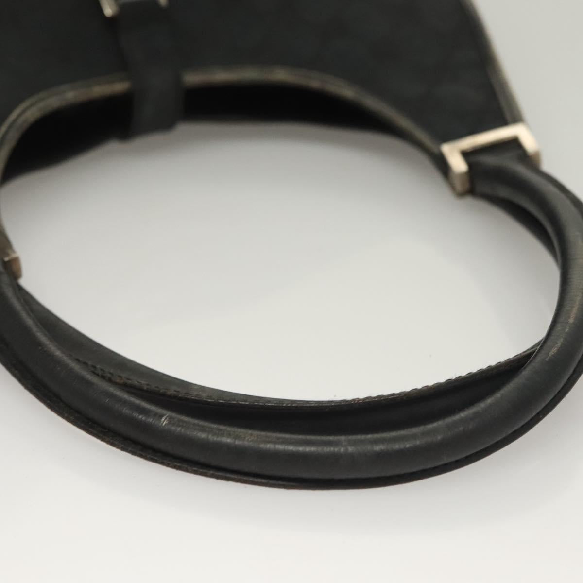 GUCCI GG Canvas Jackie Hand Bag Black Silver 002 1066 2123 Auth ep10022