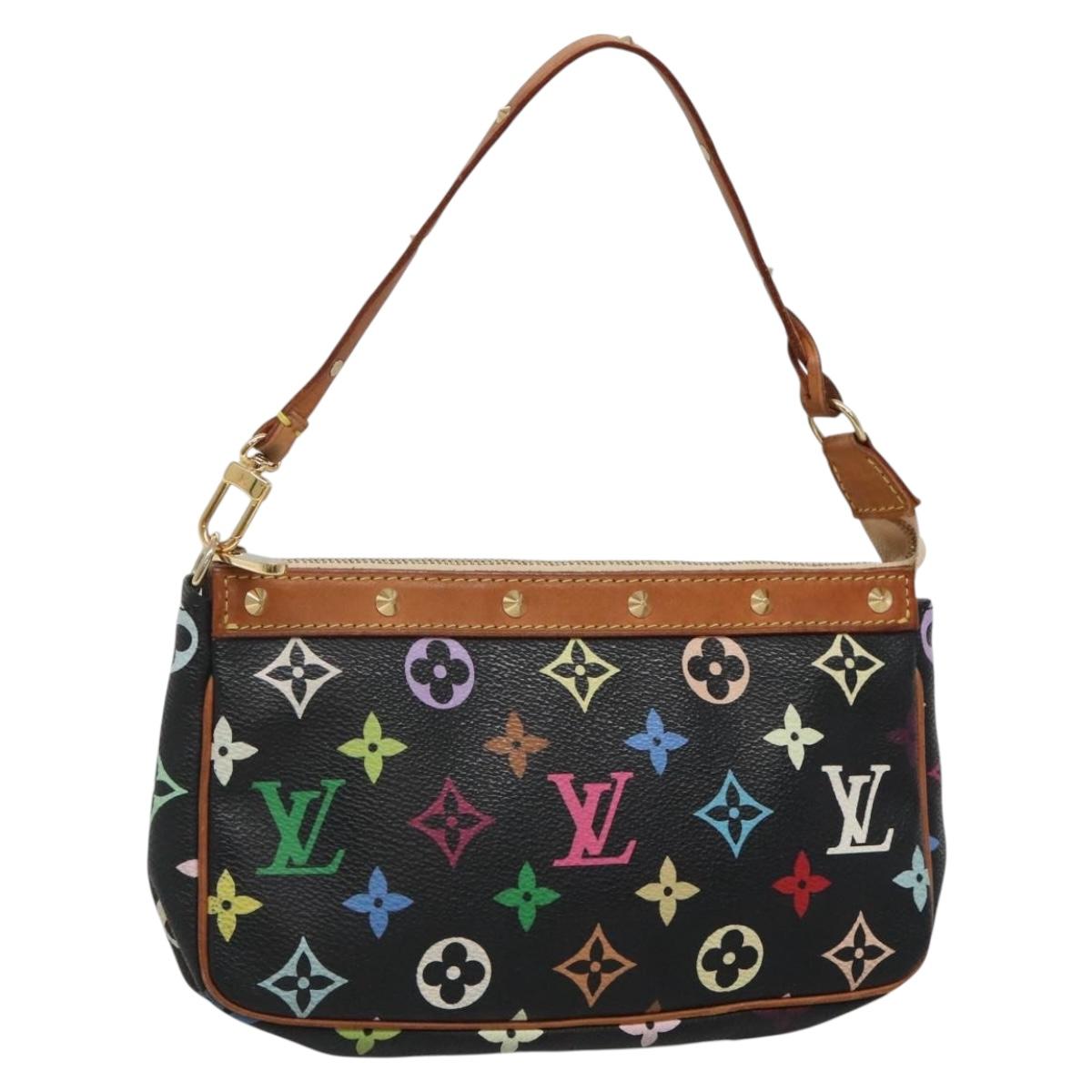 LOUIS VUITTON Monogram Multicolor Pochette Pouch Black M92648 LV Auth ep10030