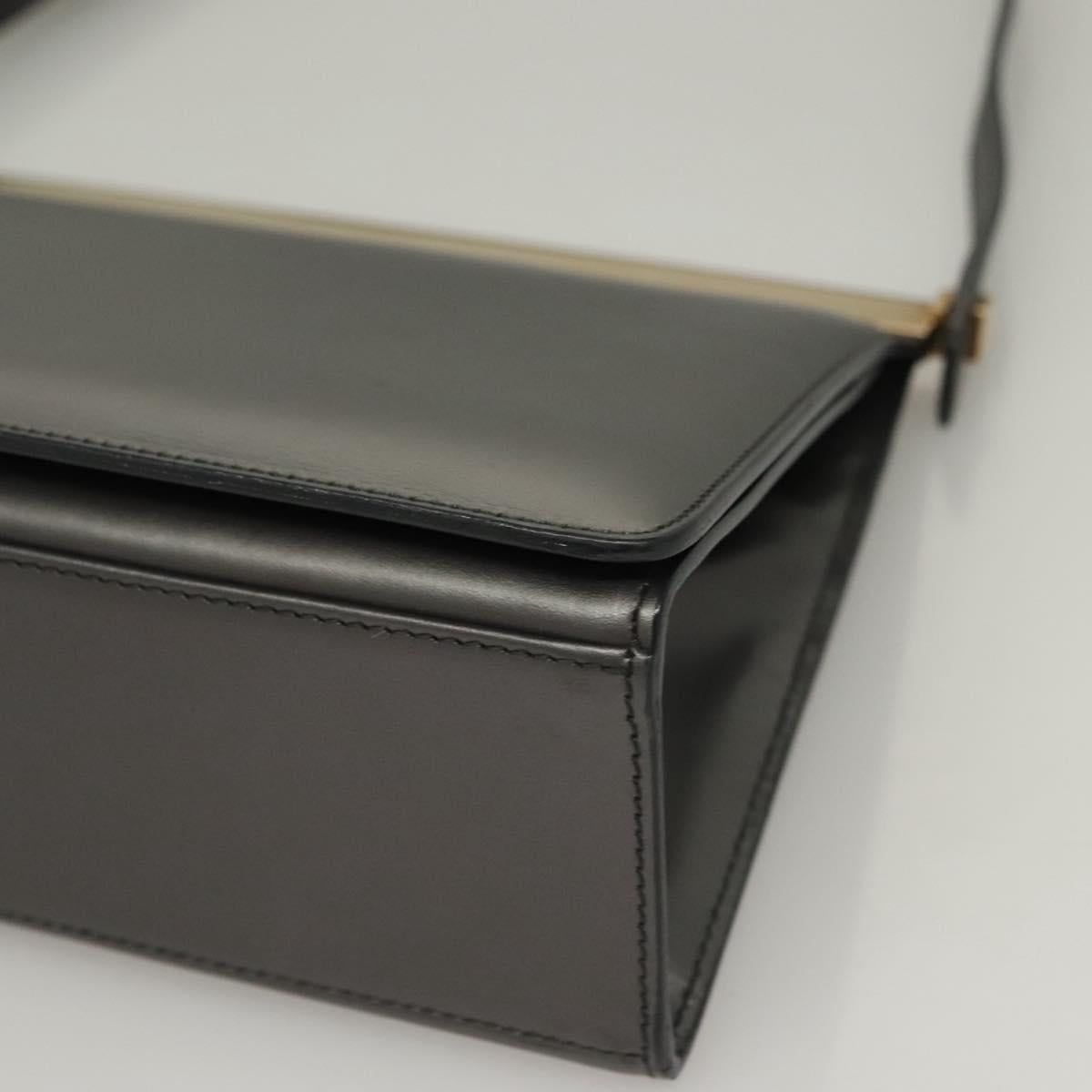 GUCCI Shoulder Bag Leather Gray Gold 001 2058 1919 0 Auth ep10038