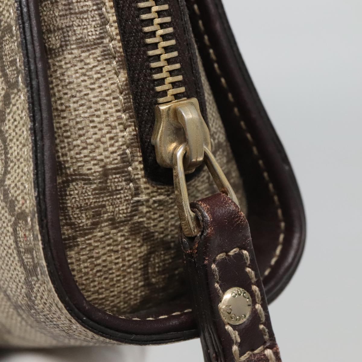 GUCCI GG Supreme Clutch Bag PVC Beige 201755 Auth ep10045