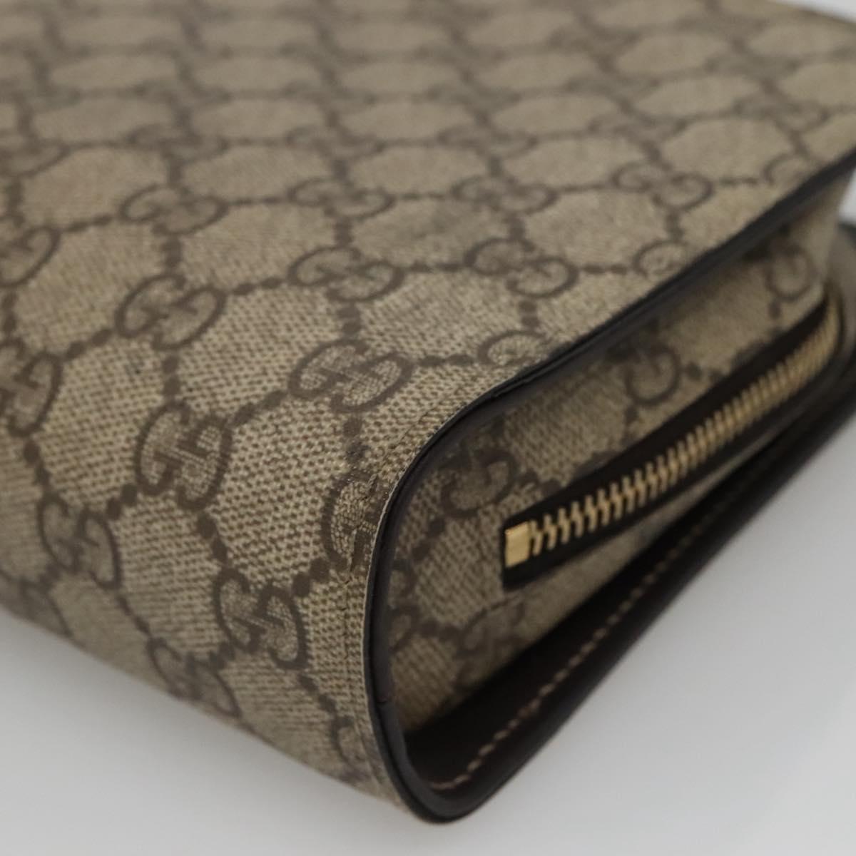 GUCCI GG Supreme Clutch Bag PVC Beige 201755 Auth ep10045