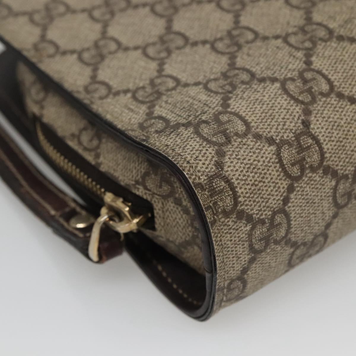 GUCCI GG Supreme Clutch Bag PVC Beige 201755 Auth ep10045