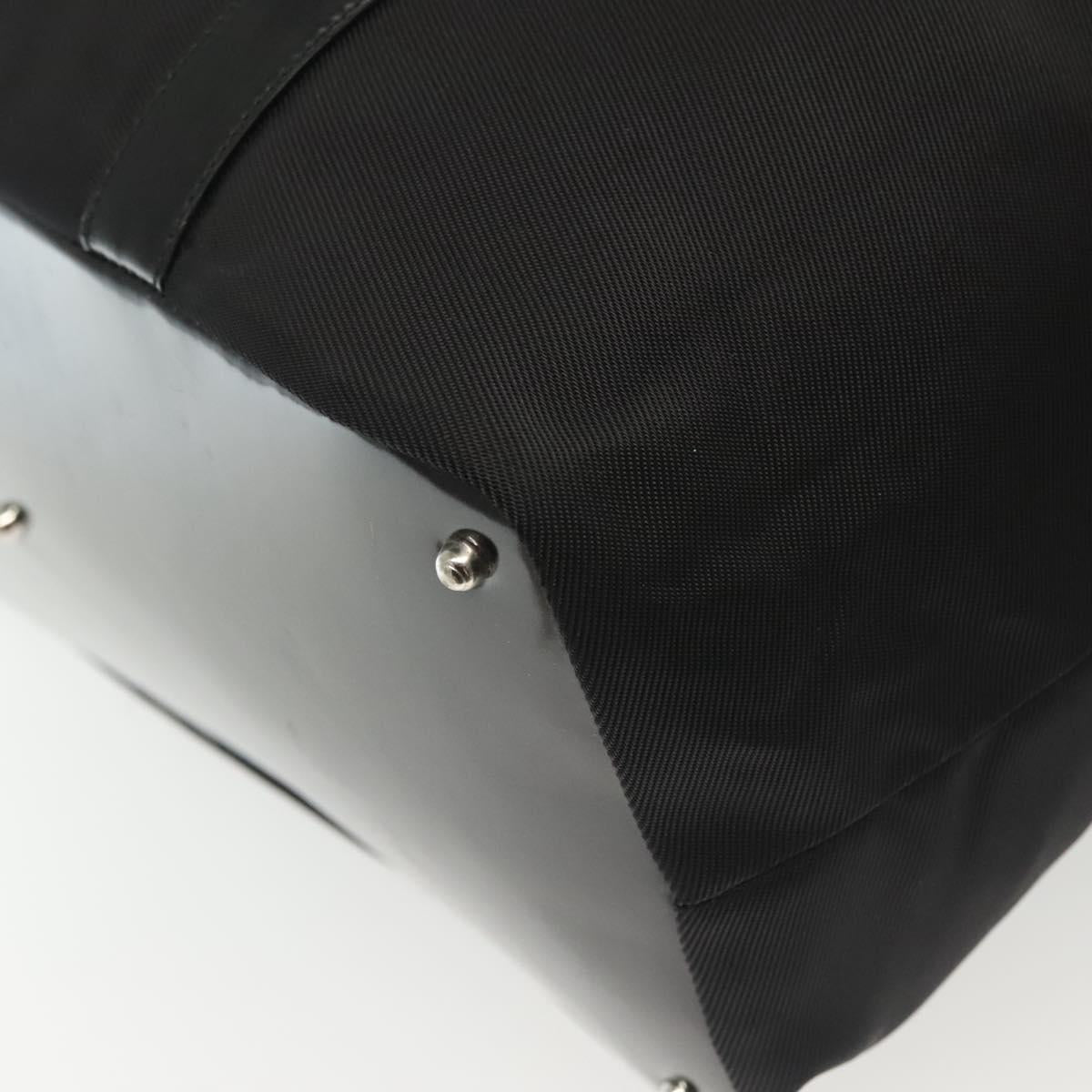GUCCI Bamboo Tote Bag Nylon Black Silver 002 2058 0412 5 Auth ep10054