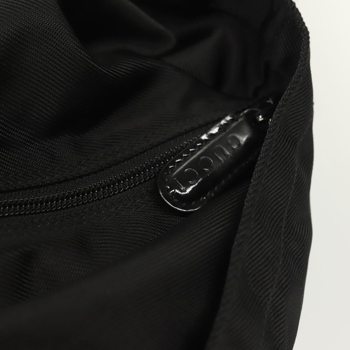 GUCCI Bamboo Tote Bag Nylon Black Silver 002 2058 0412 5 Auth ep10054