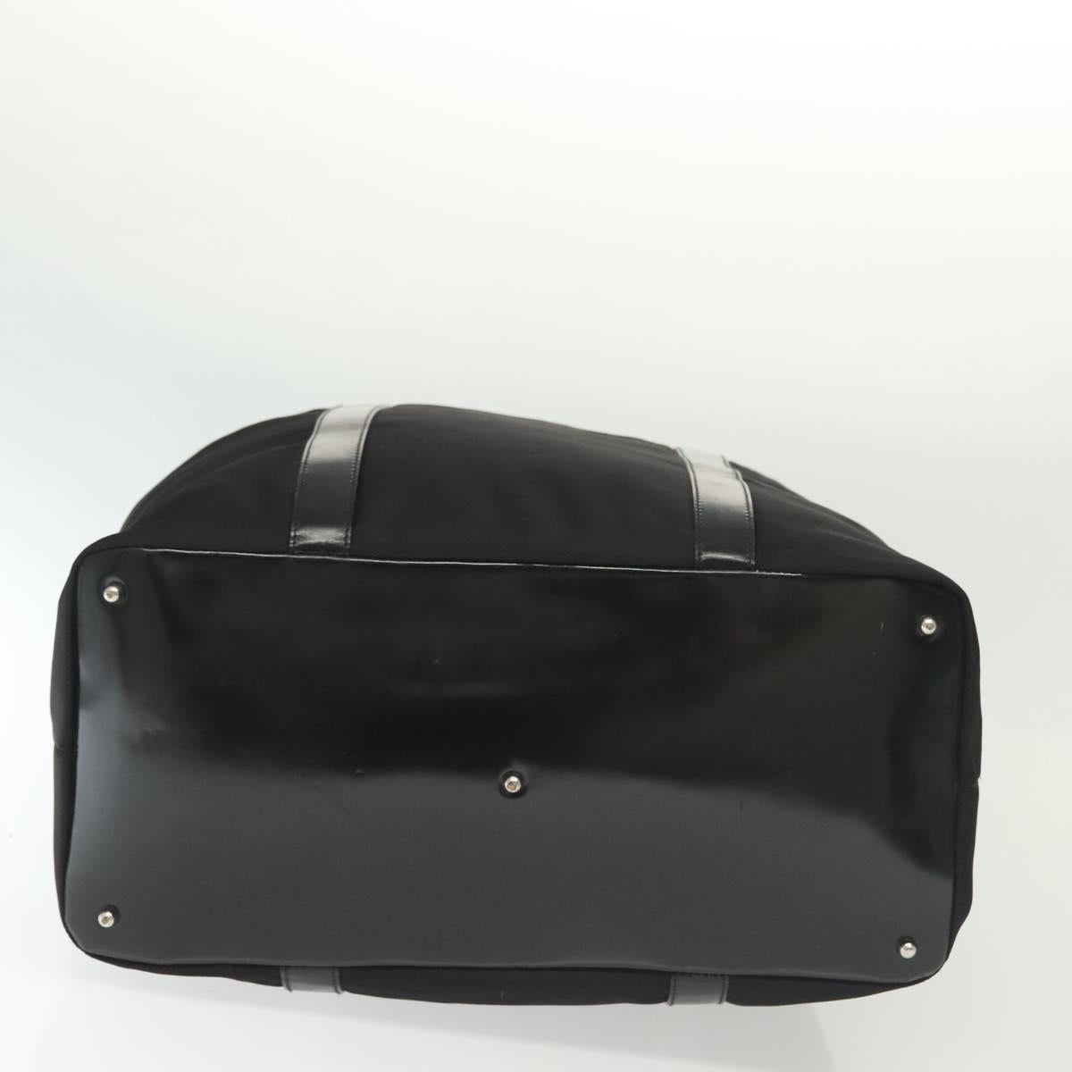 GUCCI Bamboo Tote Bag Nylon Black Silver 002 2058 0412 5 Auth ep10054