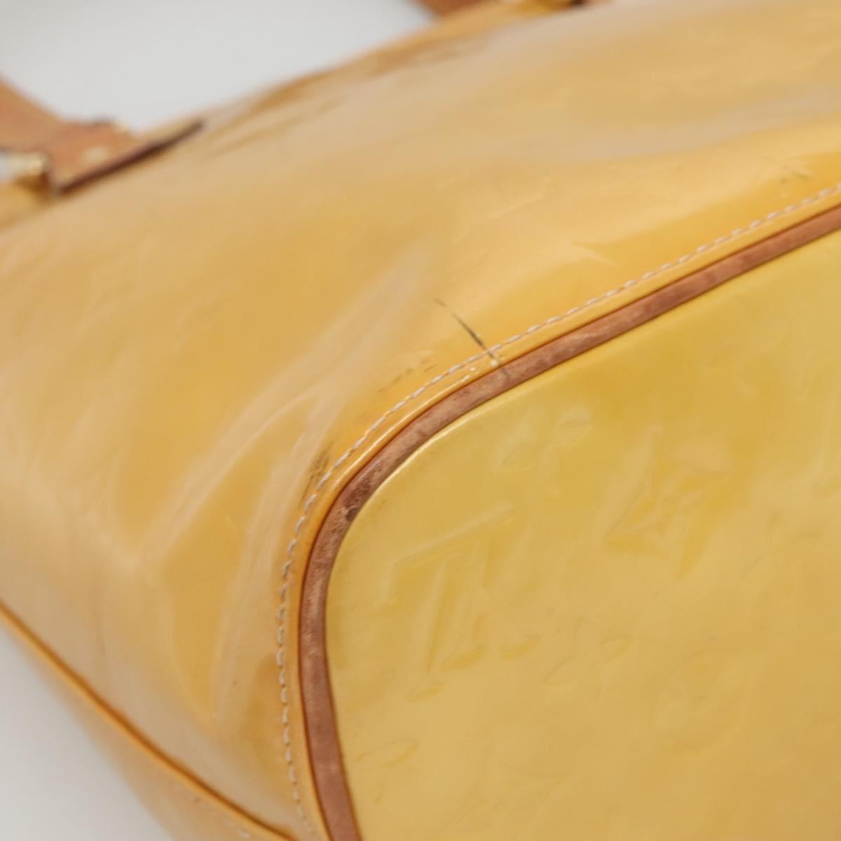 LOUIS VUITTON Monogram Vernis Houston Hand Bag Beige M91004 LV Auth ep10061