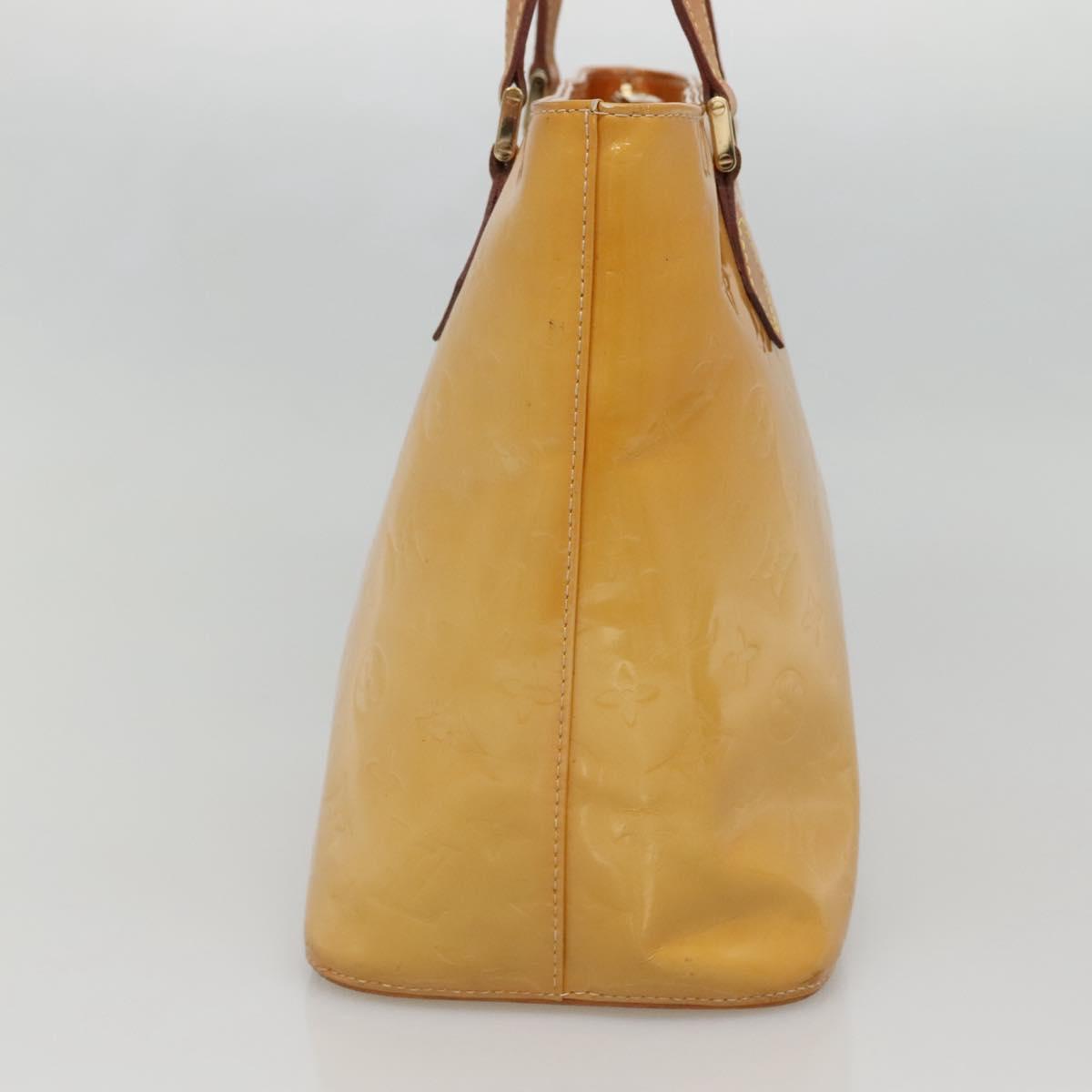 LOUIS VUITTON Monogram Vernis Houston Hand Bag Beige M91004 LV Auth ep10061