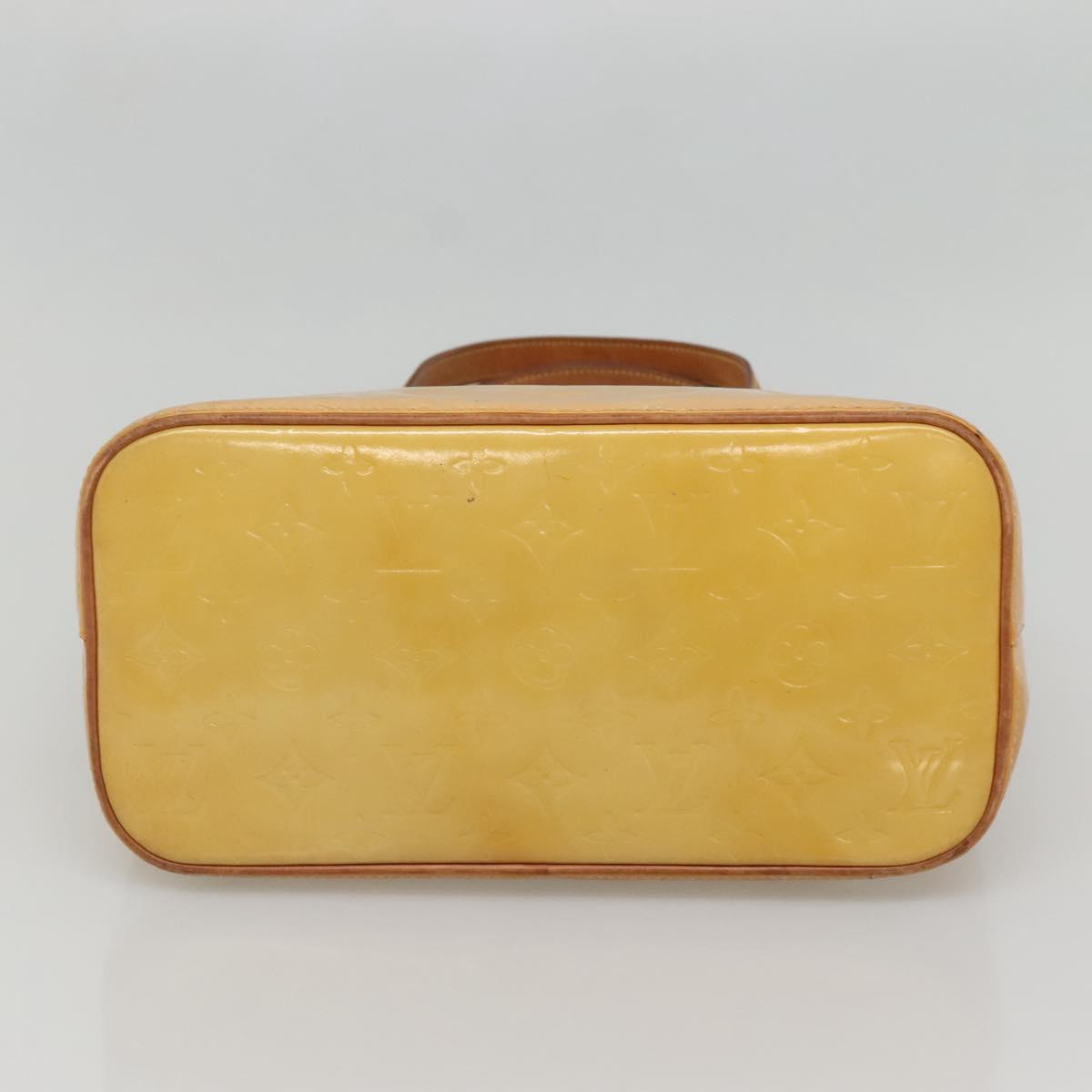 LOUIS VUITTON Monogram Vernis Houston Hand Bag Beige M91004 LV Auth ep10061