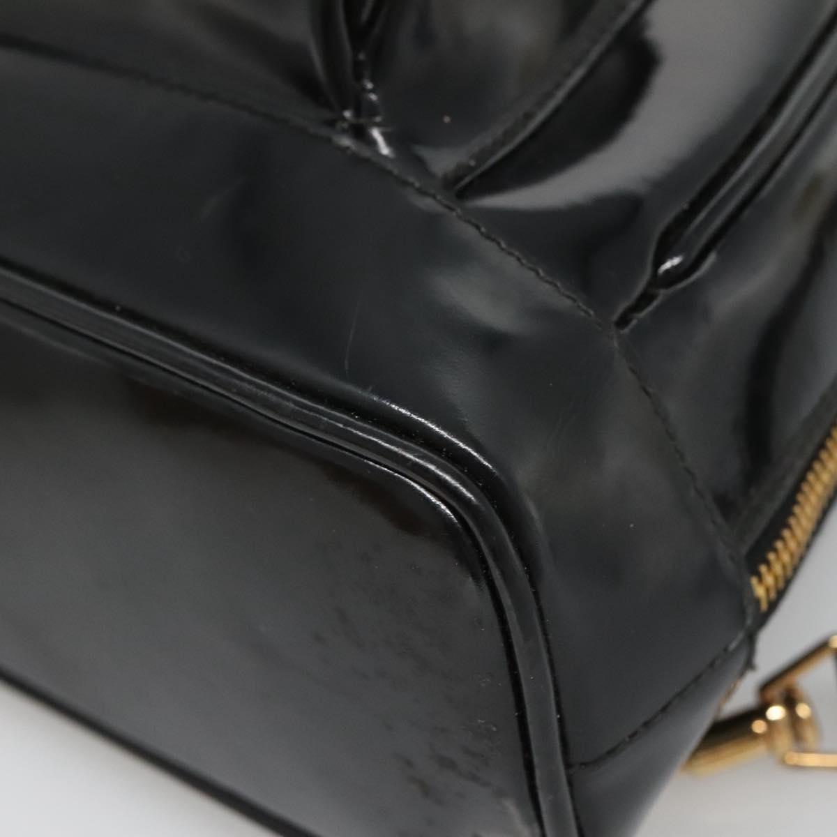 GUCCI Bamboo Body Bag Patent leather Black Gold 007 2113 0127 Auth ep10063