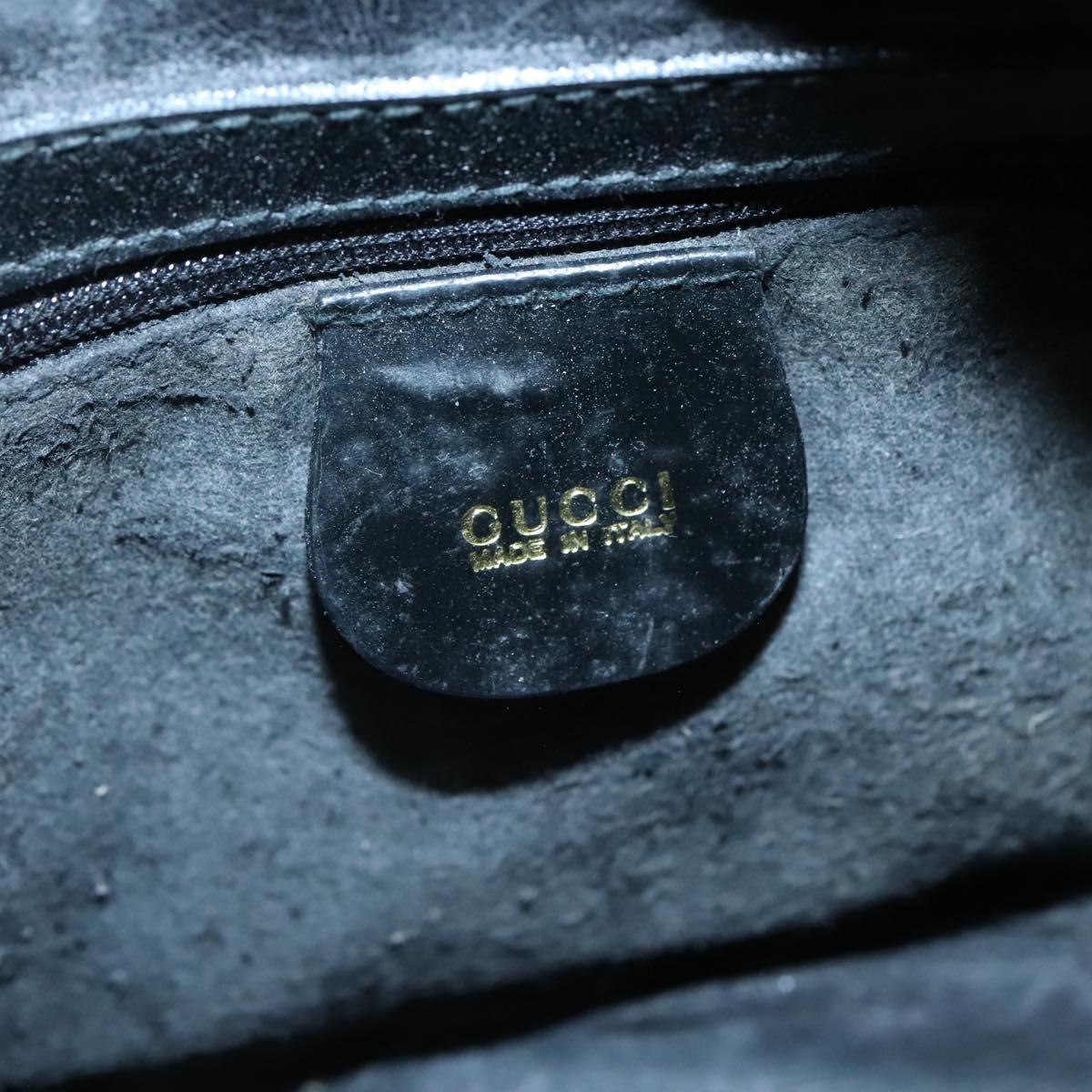 GUCCI Bamboo Body Bag Patent leather Black Gold 007 2113 0127 Auth ep10063