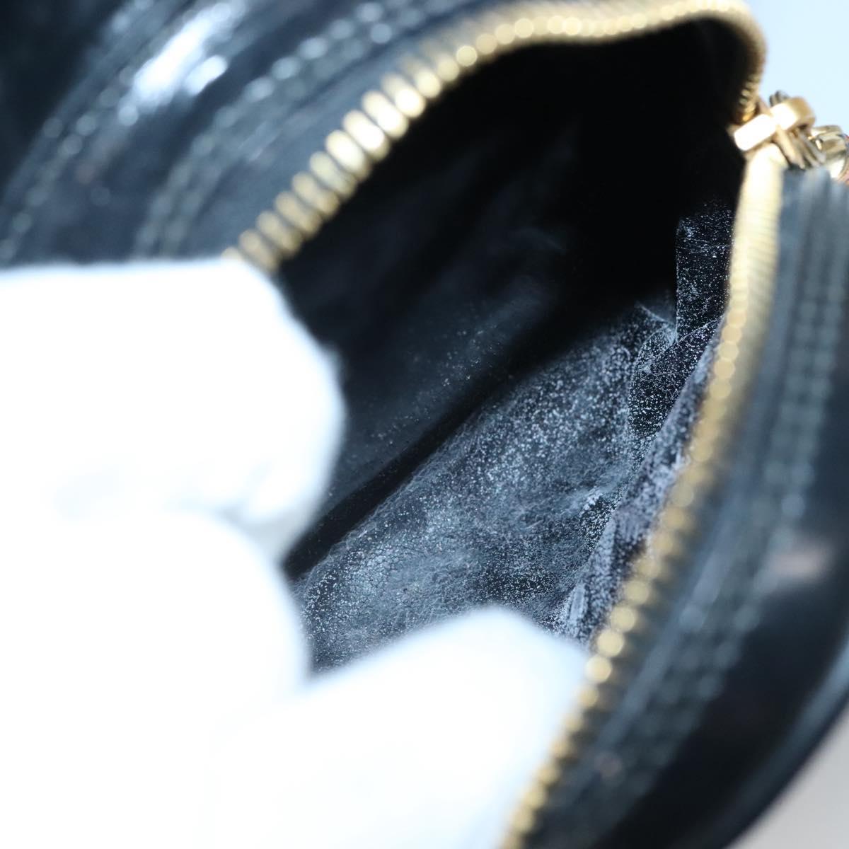 GUCCI Bamboo Body Bag Patent leather Black Gold 007 2113 0127 Auth ep10063