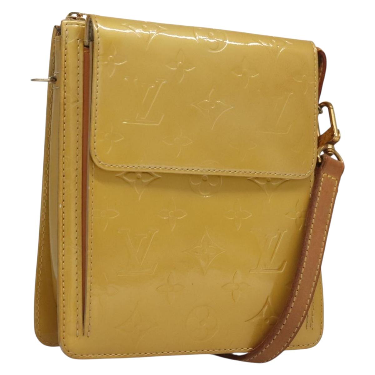 LOUIS VUITTON Monogram Vernis Motto Accessory Pouch Beige M91136 LV Auth ep10064