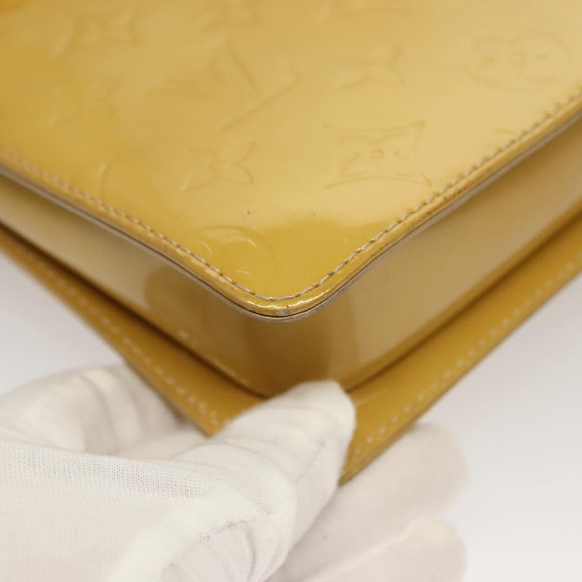 LOUIS VUITTON Monogram Vernis Motto Accessory Pouch Beige M91136 LV Auth ep10064