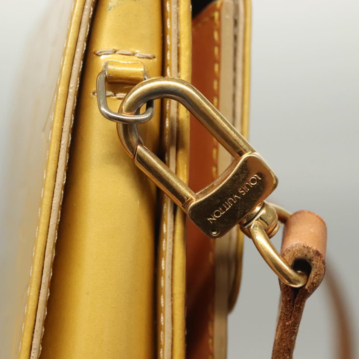 LOUIS VUITTON Monogram Vernis Motto Accessory Pouch Beige M91136 LV Auth ep10064