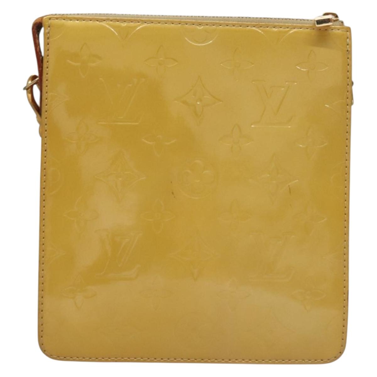 LOUIS VUITTON Monogram Vernis Motto Accessory Pouch Beige M91136 LV Auth ep10064