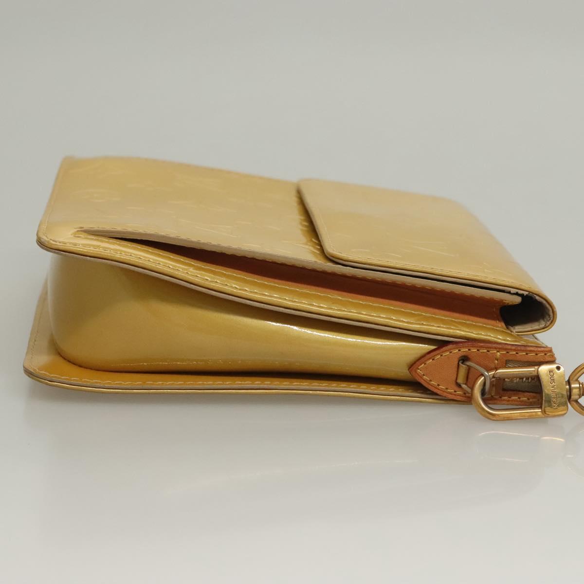 LOUIS VUITTON Monogram Vernis Motto Accessory Pouch Beige M91136 LV Auth ep10064