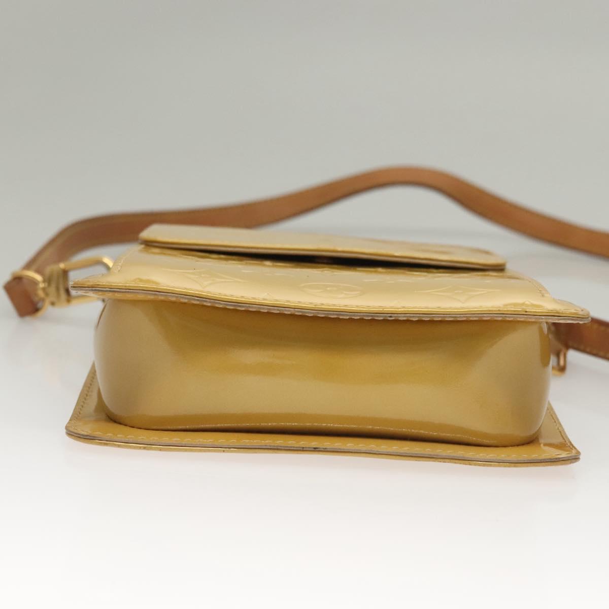 LOUIS VUITTON Monogram Vernis Motto Accessory Pouch Beige M91136 LV Auth ep10064