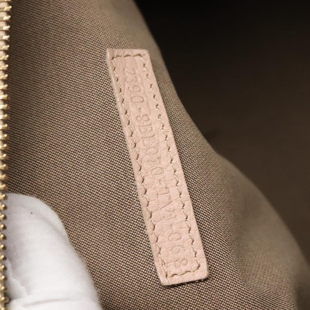 FENDI Zucchino Canvas Hand Bag Beige Gold Auth ep10065