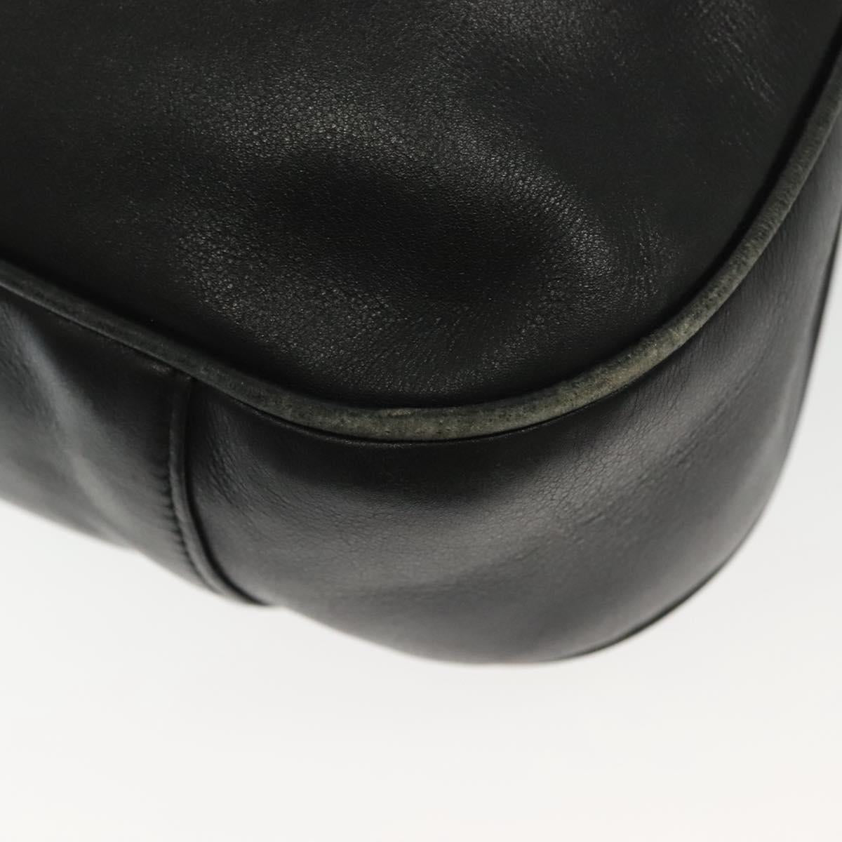 GUCCI Bamboo Hand Bag Leather 2way Black Gold 001 2852 1577 0 Auth ep10073