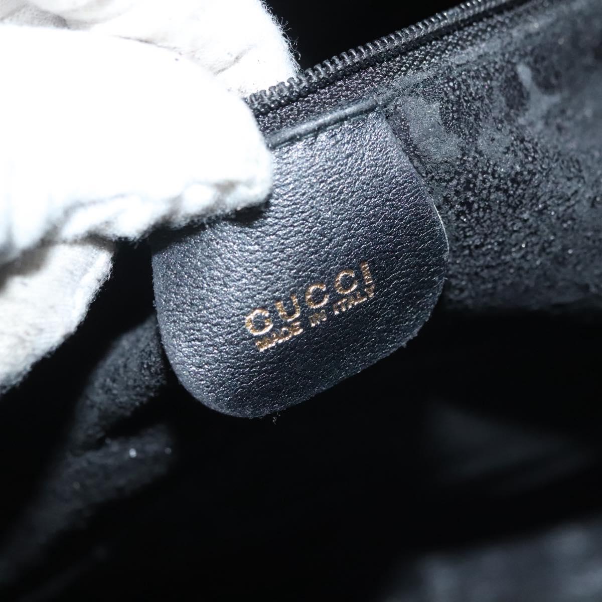 GUCCI Bamboo Hand Bag Leather 2way Black Gold 001 2852 1577 0 Auth ep10073