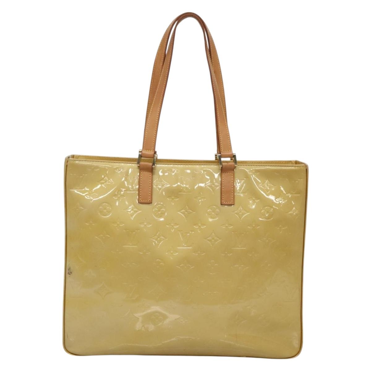 LOUIS VUITTON Monogram Vernis Columbus Tote Bag Beige M91023 LV Auth ep10083