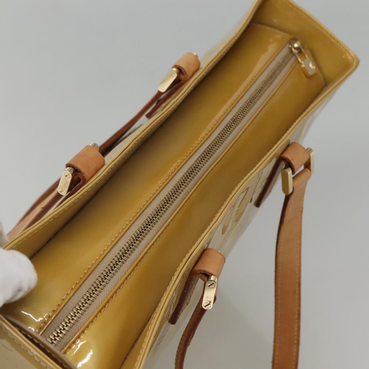 LOUIS VUITTON Monogram Vernis Columbus Tote Bag Beige M91023 LV Auth ep10083