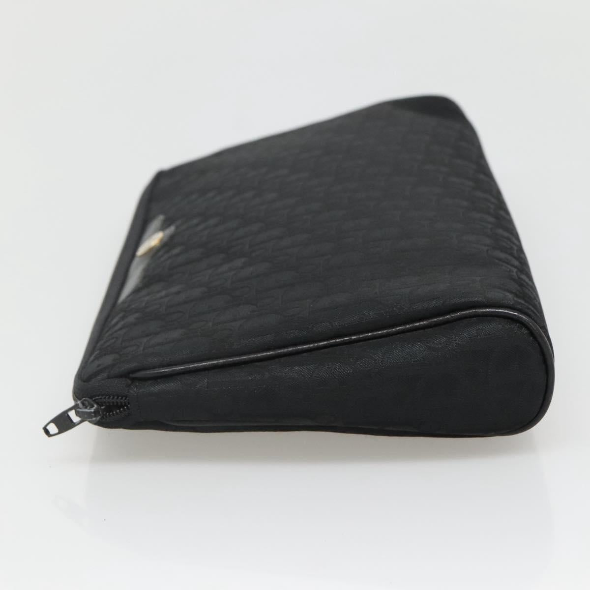Christian Dior Trotter Canvas Clutch Bag Black Auth ep10093