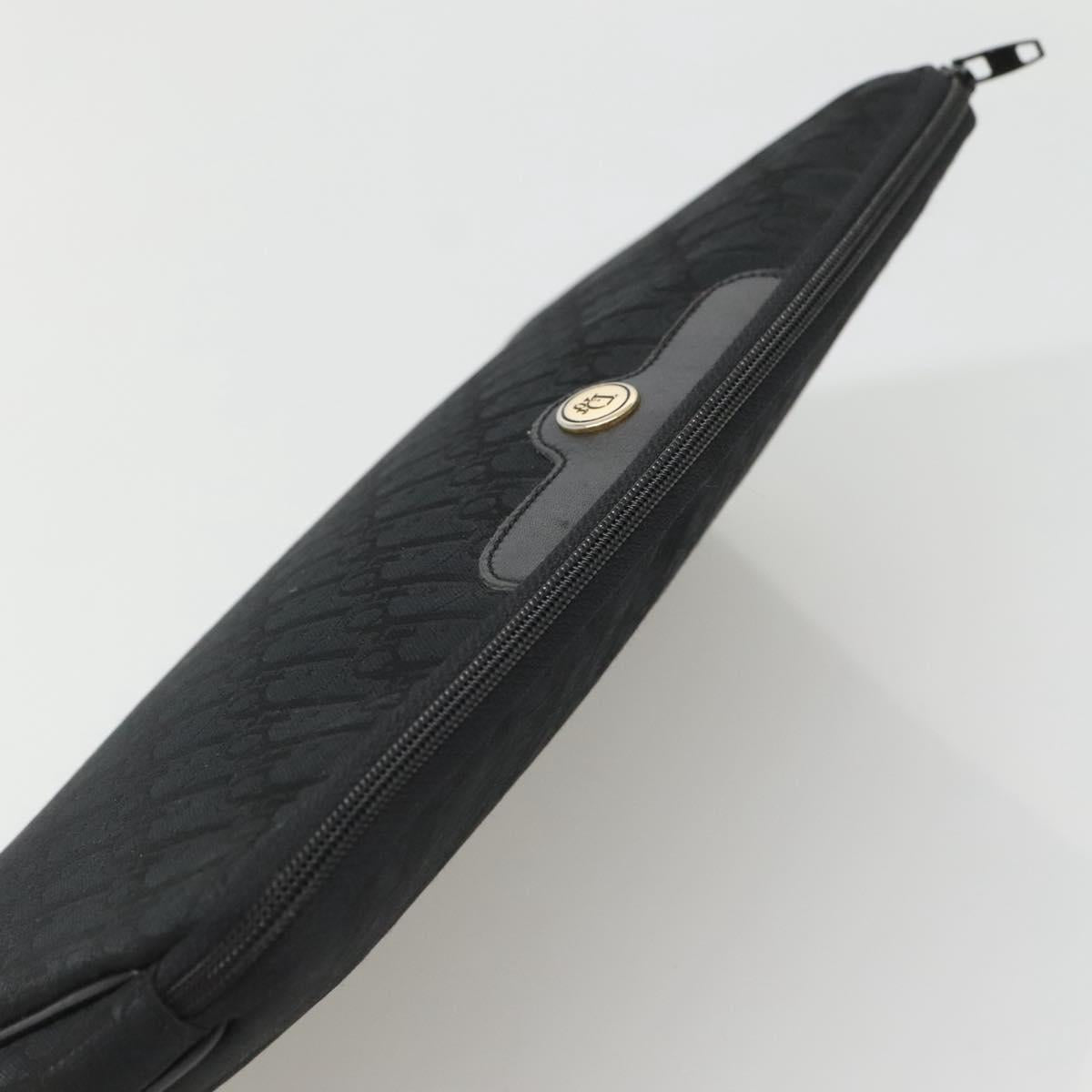 Christian Dior Trotter Canvas Clutch Bag Black Auth ep10093