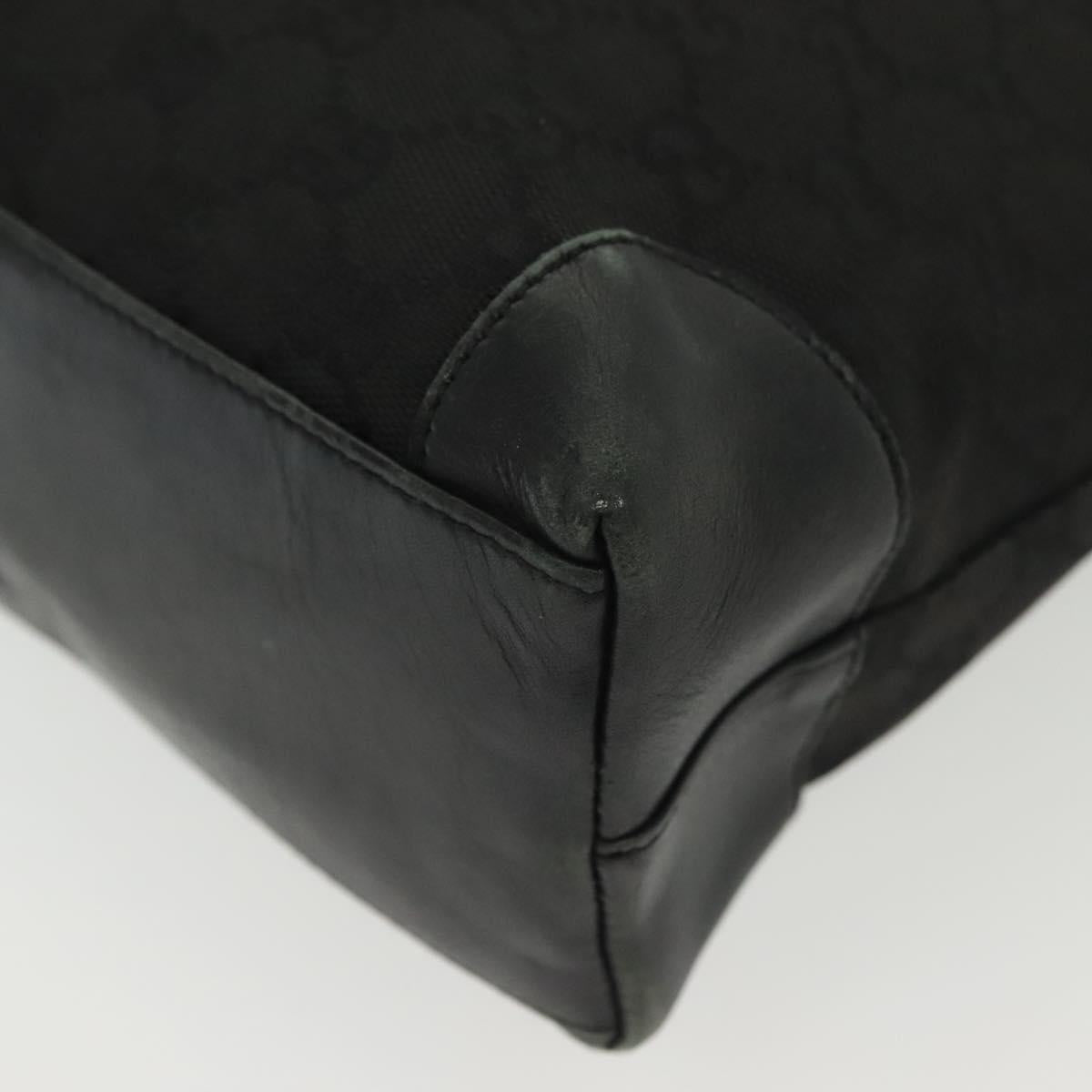 GUCCI GG Canvas Hand Bag Black Gold 33890 Auth ep10099
