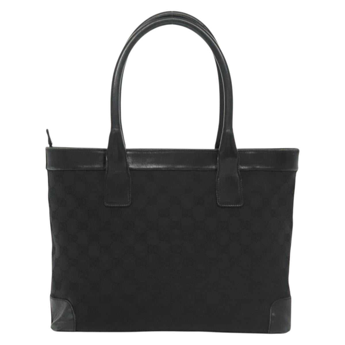 GUCCI GG Canvas Hand Bag Black Gold 33890 Auth ep10099