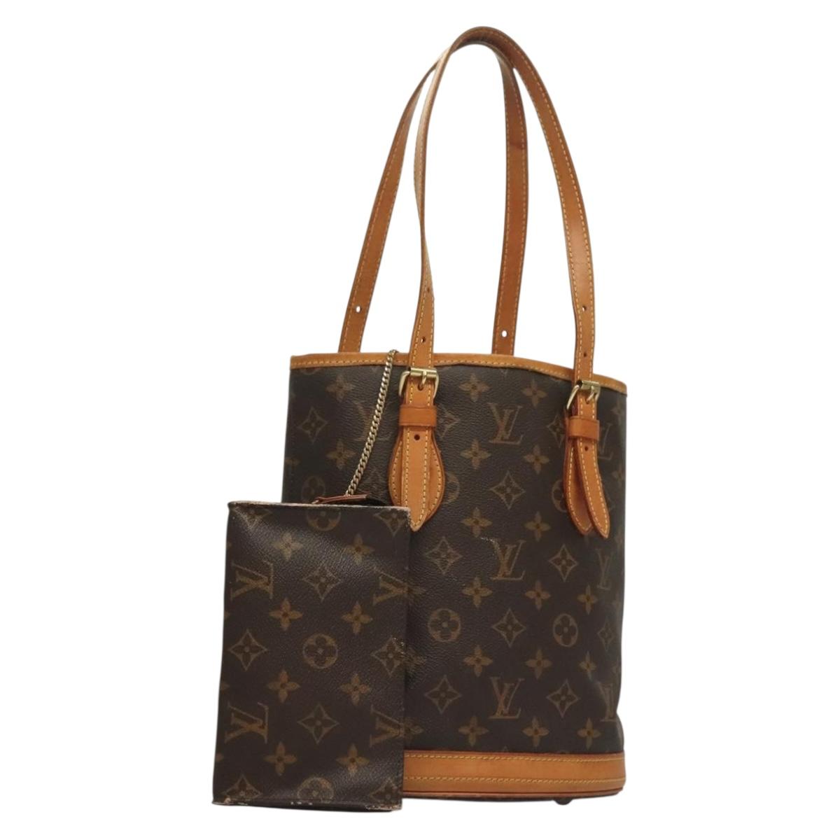 LOUIS VUITTON Monogram Bucket PM Shoulder Bag M42238 LV Auth ep10125